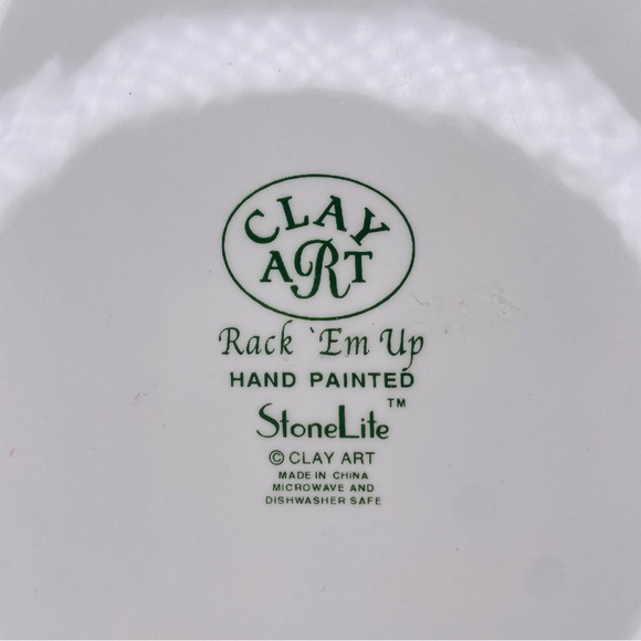 Play Art ceramic pool eight ball chips and dip bowl rack em up bowls collectable - Picture 7 of 8